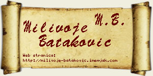 Milivoje Bataković vizit kartica